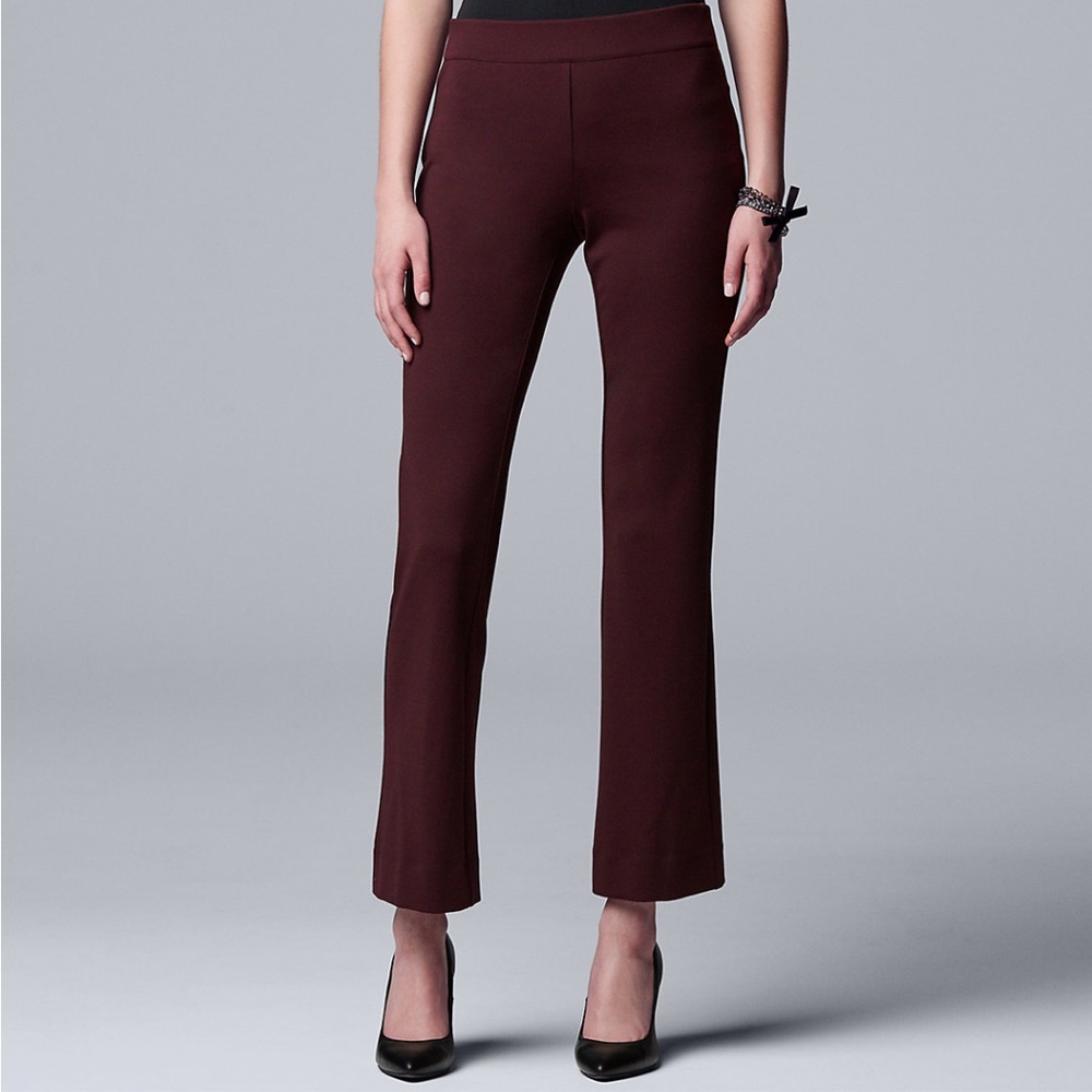 NWT Slimming Women's Simply Vera Vera Wang
Pull-On Ponte Bootcut Pants